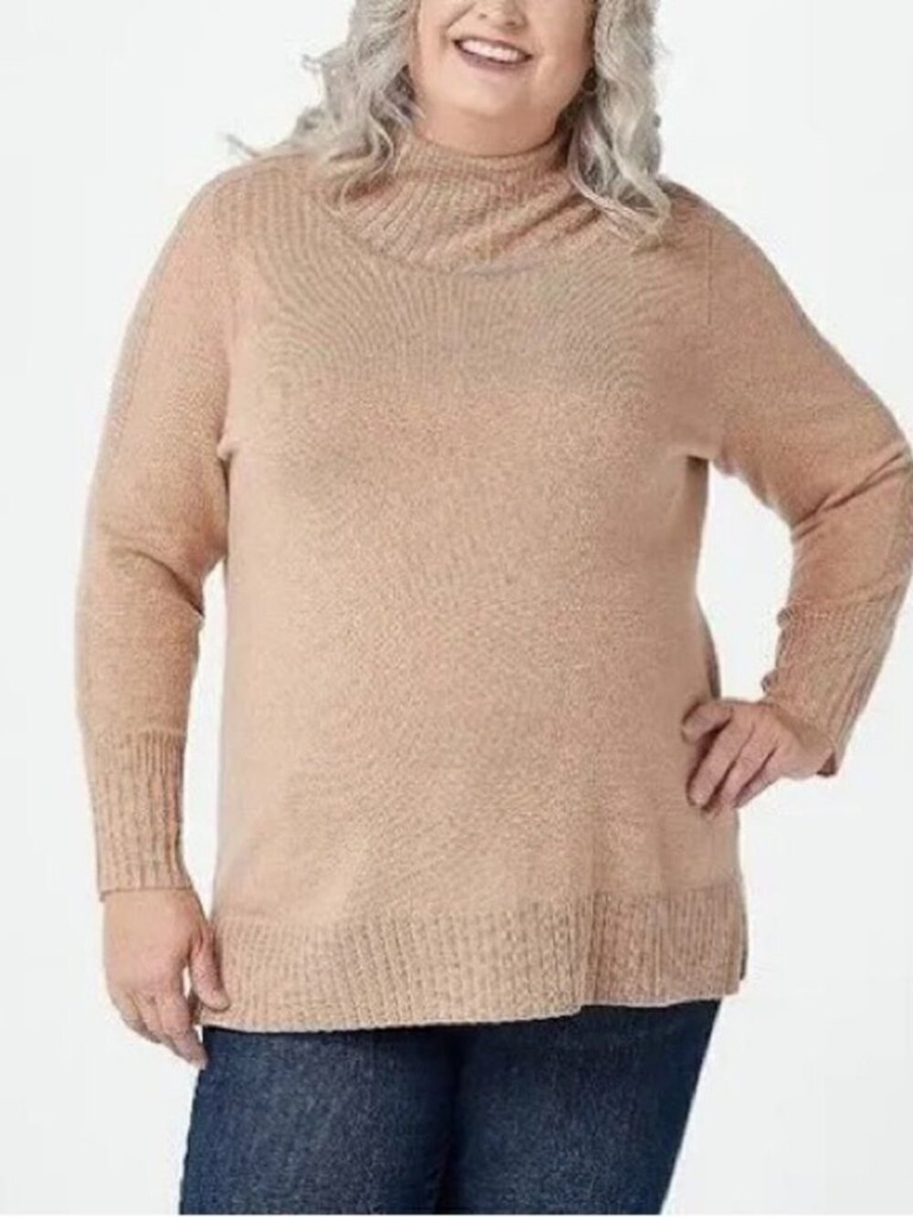 Isaac Mizrahi Live! 2-Ply Cashmere Turtleneck Sweater